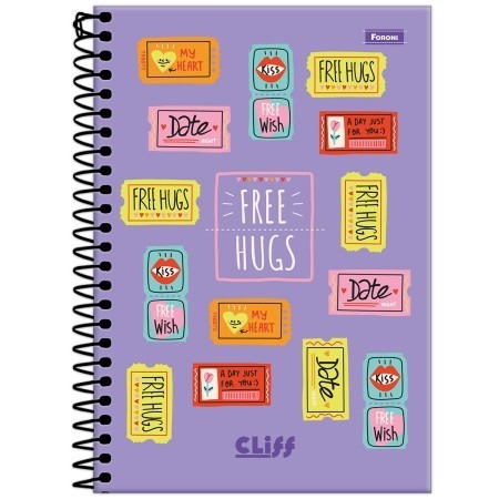 CADERNO ESPIRAL C.D. 1/4 CLIFF FEM 100FLS